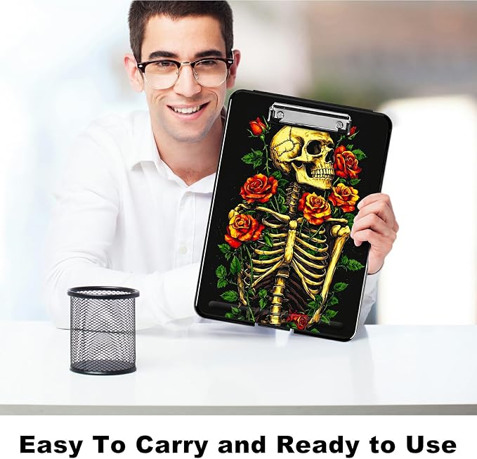 Skull Red Rose A4 Clipboard - Image 6