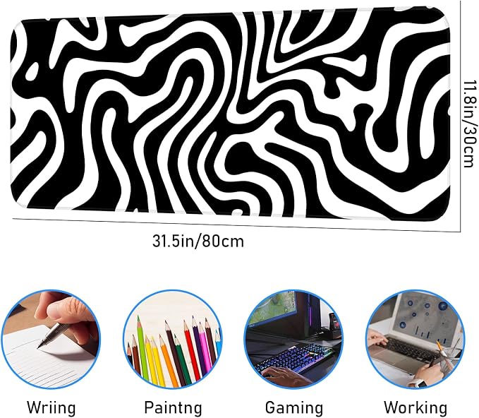 Gaming Mouse Pad, Non-Slip Rubber Bottom Stitched Edges, Suitable - Image 3