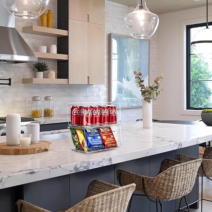 Sorbus Stackable Storage Bins Open Front - Clear Stackable Storage Bins - Pantry Bins for Storage and Organization - Acrylic Stackable Bins for Kitchen - Clear Pantry Organizer Bins (Small 2 Pack)-DeskLoop Office