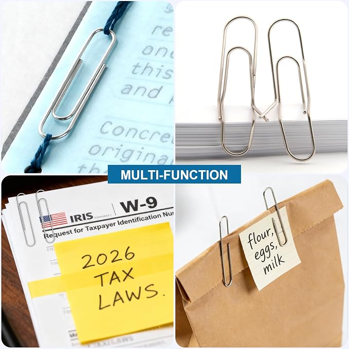 200 Pack 2In Jumbo Heavy Duty Paper Clips, Large Stainless Steel PaperClips - Image 7