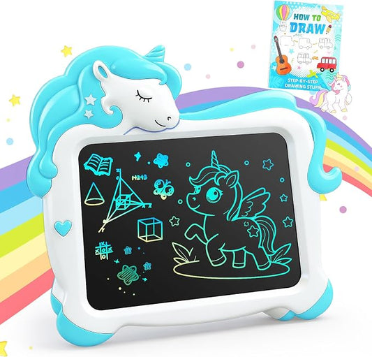 10 Inch LCD Writing Tablet for Kids, Unicorn Toys Gifts for Girls, Colorful by QIAOBUQI