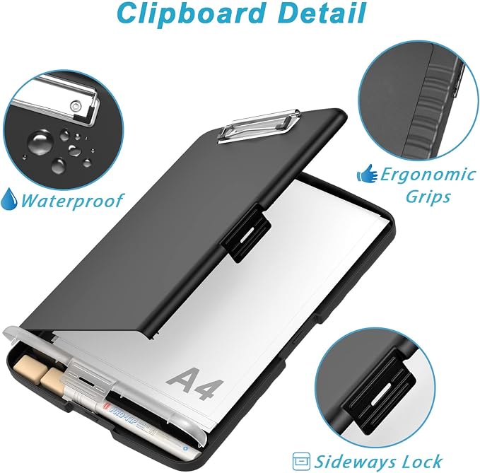 Rimilak Clipboard with Storage, 8.5 x 11'' High Capacity Clip Board - Image 5
