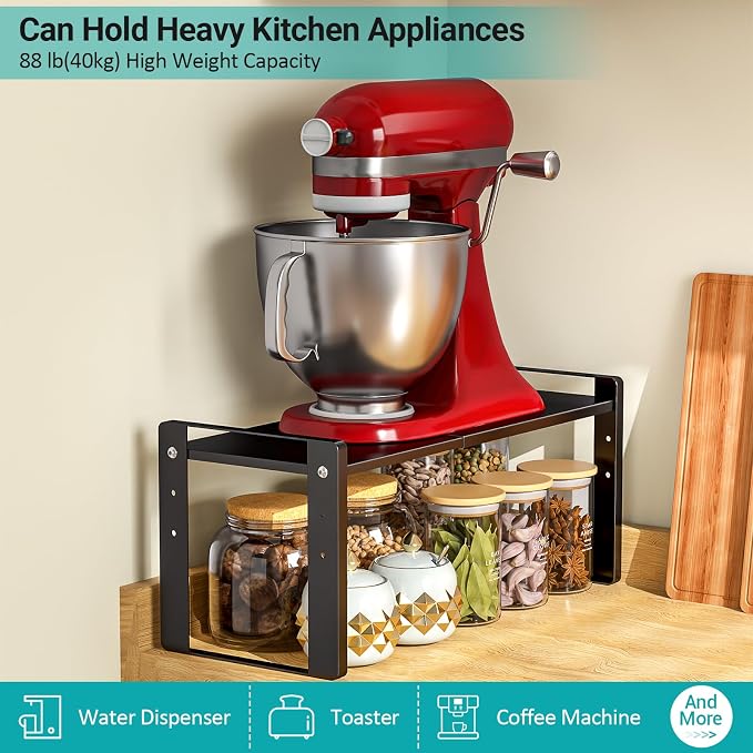 2 Pack Expandable Cabinet Organizer Shelves, 88lbs High Weight Capacity - Image 5