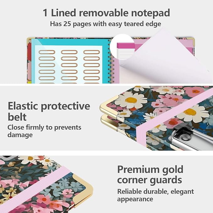 Clipboard Folio with Notepad for Letter Size, 5 Extra Folders with Storage 10 - Image 3