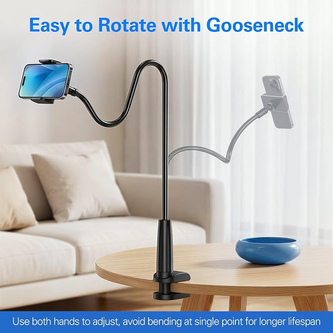 MAGIPEA Gooseneck Phone Holder for Bed, Flexible Overhead Cell Phone Mount for - Image 8