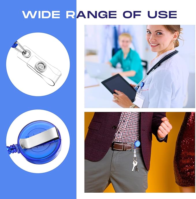 Zonon 30 Pcs Retractable Badge Reel Clips ID Card Holder Reel - Image 3