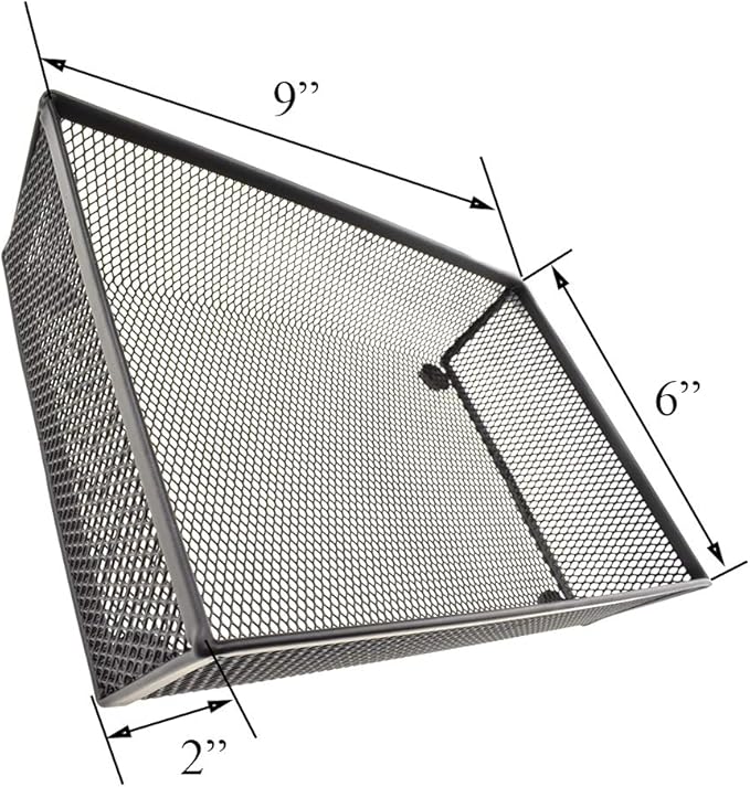 HAHIYO Stackable Mesh Tray Cup 9 x 6 x 2 inches Sturdy Container for Desk Drawer Organizer Collection for Home Office School kitchen Soft Foam Feet No Sharp Edges 1 Pack Black-DeskLoop Office
