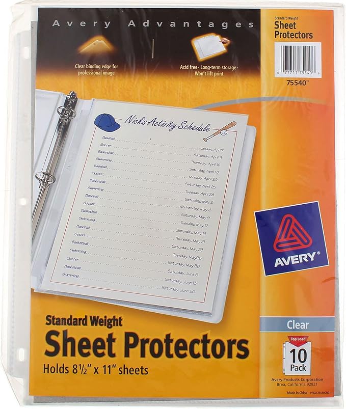Avery Standard Weight Sheet Protectors by Avery