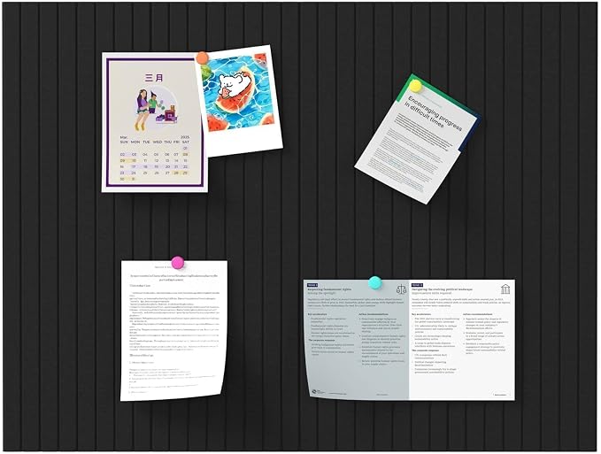 Stripe Felt Bulletin Board Tiles, Cork Board Alternative 48 x 36 in | 0.35 in - Image 9