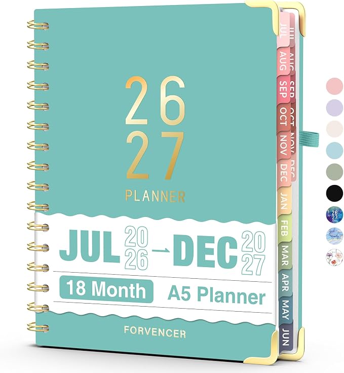 Jul 2026 - Dec 2027 Planner, Forvencer 18 Month Academic Planner 2026-2027 by Forvencer