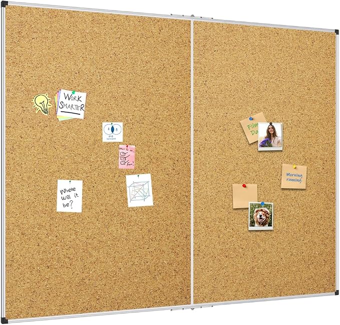 XBoard Large Cork Bulletin Board 60 x 48 Inch, Push Pin Corkboard by XBoard