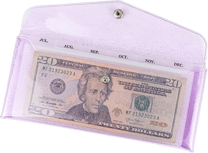 Purple Cash Envelope Wallet PVC Budget Wallets by XiowDow