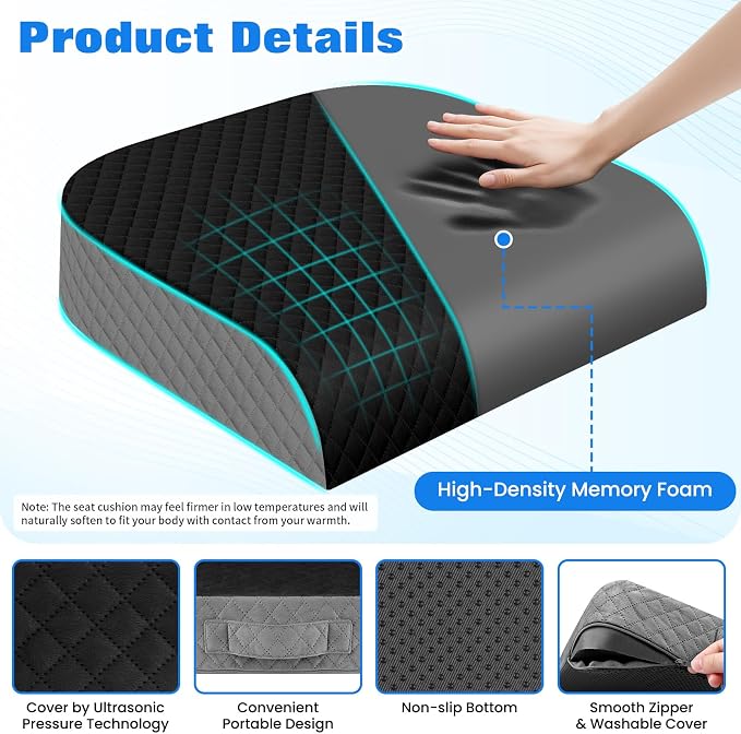 Seat Cushion, Memory Foam Chair Pad - Image 3