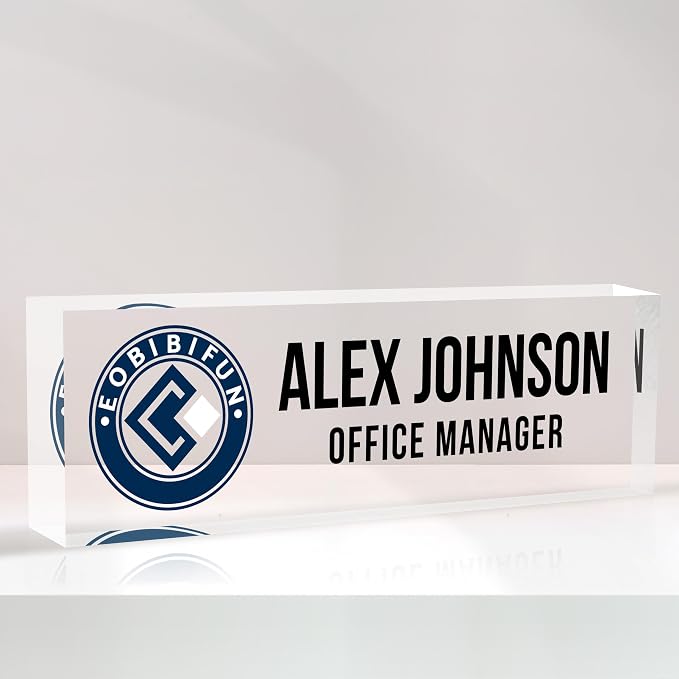 Personalized Name Plate for Desks, Custom Desk Name Plates, Acrylic Name Plate by EOBIBIFUN