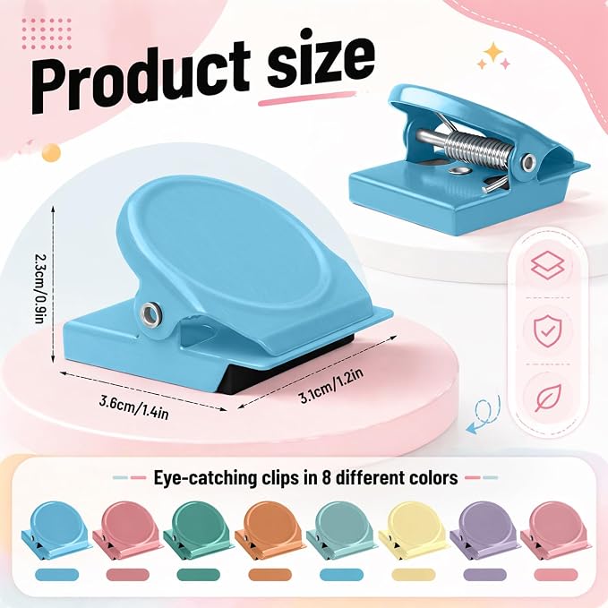 Harloon 8 Style 48 Pcs Pastel Magnetic Clips Pastel Classroom Decoration - Image 2