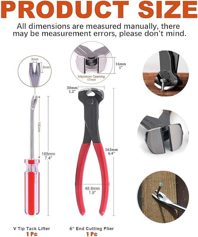 2PCS Upholstery Staple Remover Tool，Heavy Duty Staple Puller Kit - Image 2