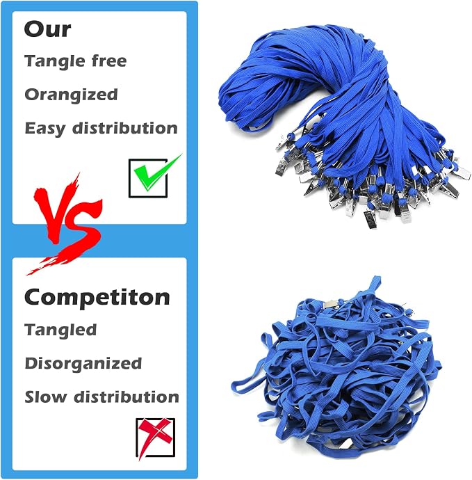 30Pcs Lanyards for Id Badges and 30 Pcs Clear Plastic Horizontal Name Badge ID - Image 6