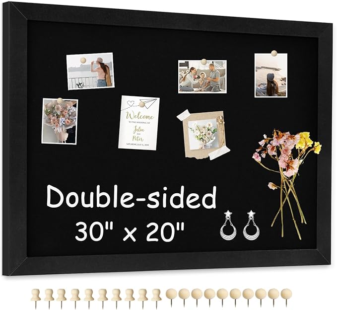 Double-Sided Wood Framed Cork Board by AMUSIGHT