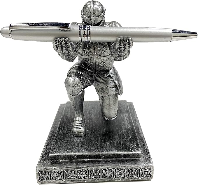 Executive Knight Pen Holder with a Pen Personalized Desk Accessories Decor Home Office Cool Pen Stand Iron-DeskLoop Office