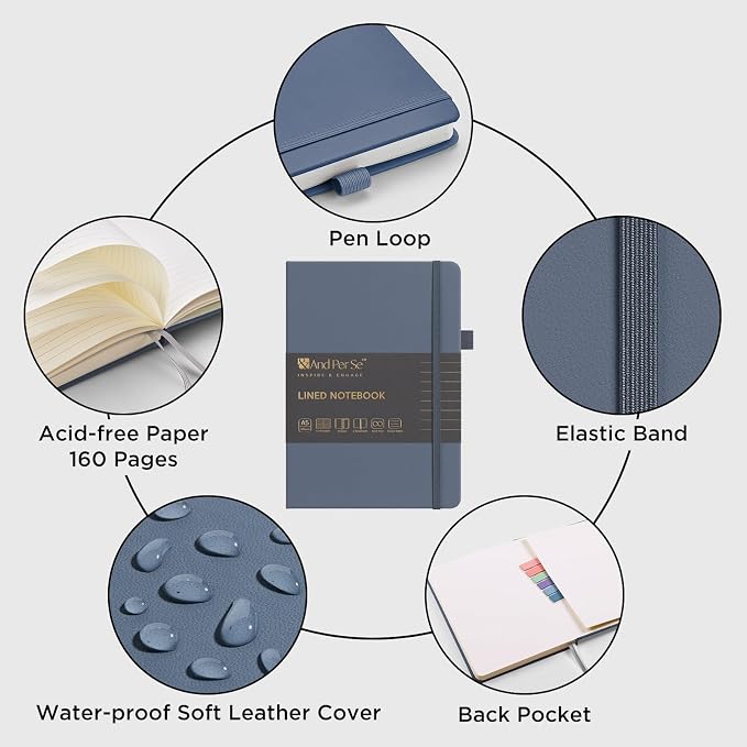 &And Per Se Lined Notebooks 3-Pack Gift Set, A5 Hardcover Journals, 160 Pages - Image 5