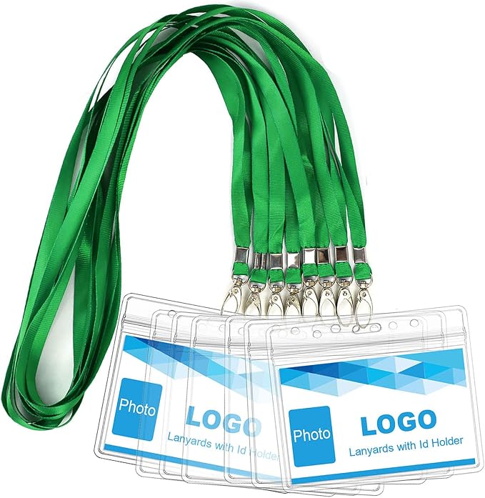 Lanyard with ID Holder 50 Pcs Waterproof Name Tag Badge ID Card Holders ID Pass by BirdFiy
