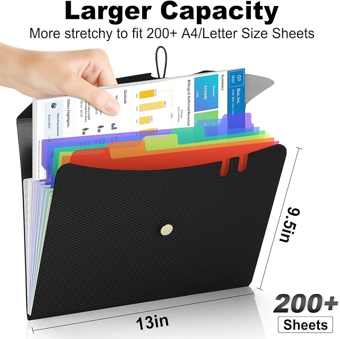 Sooez 7 Pocket Accordion File Organizer, Premium Expanding File Folder - Image 3