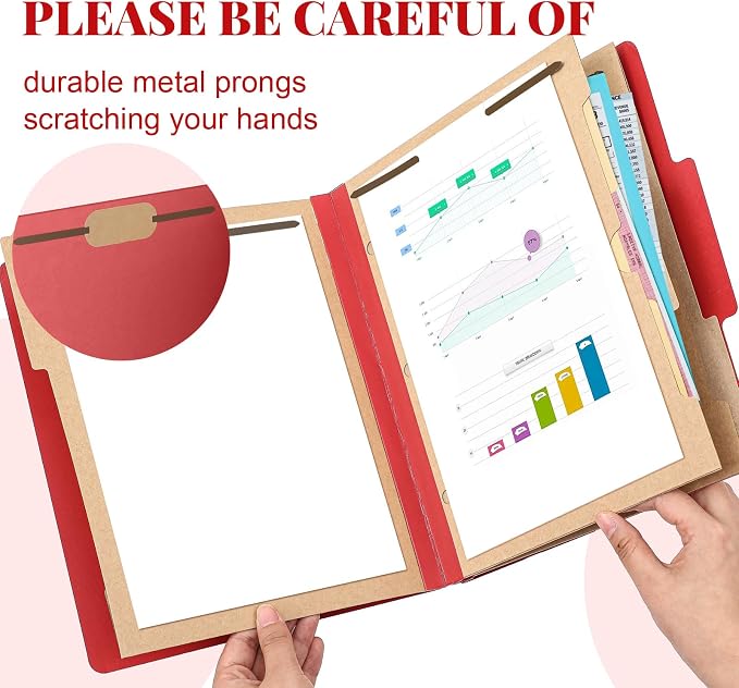 12 Pcs Classification Folders Letter Size 3 Pocket Dividers Employee File Folder - Image 3