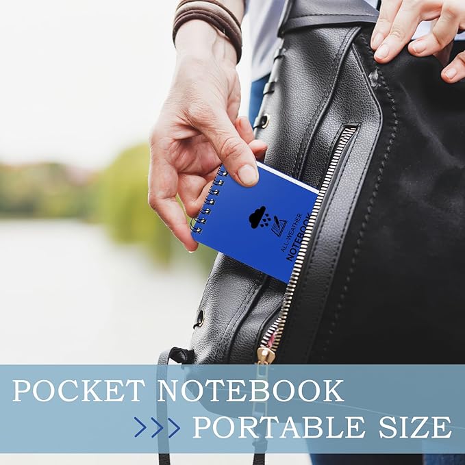 COIDEA 6 Pack Waterproof Notebook, 3 x 5 Pocket Notepad, Top-Spiral - Image 6