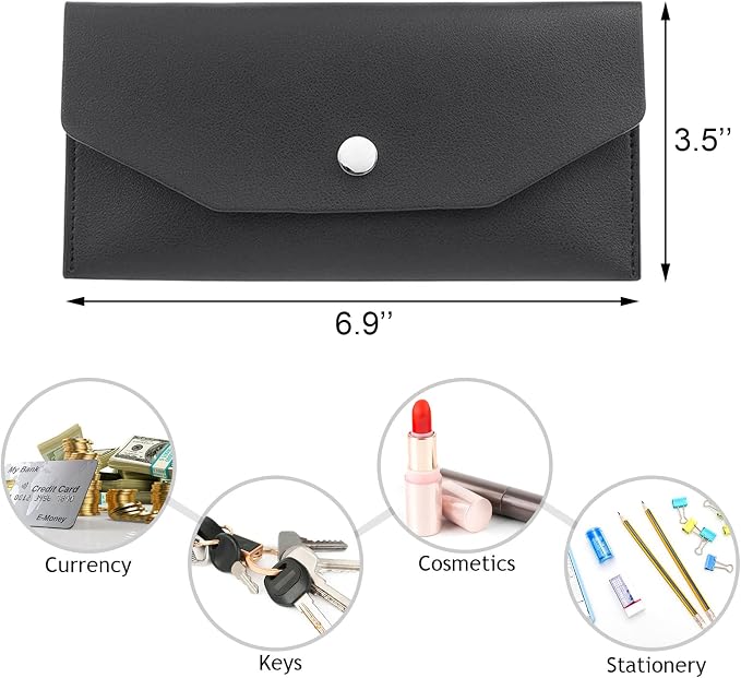 Quacc Cash Wallet, PU Leather Cash Envelope, Reusable Waterproof Budget Envelope - Image 2