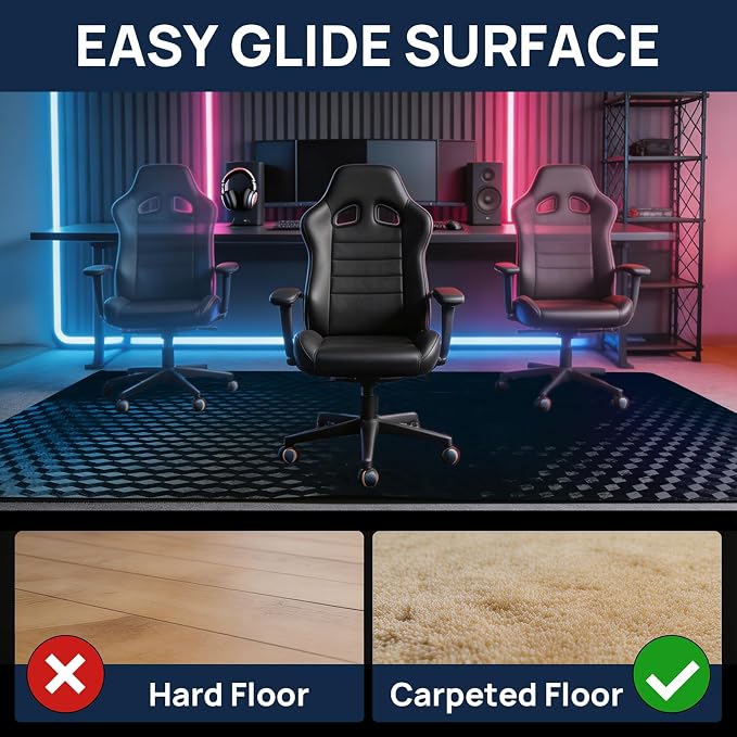 Chair Mat for Low Pile Carpet 36" x 48" PVC Office Carpet Protector, Smooth - Image 5