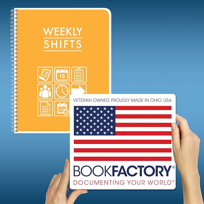 BookFactory Work Schedule Book/Weekly Employee Hourly Shift Schedule - Image 5