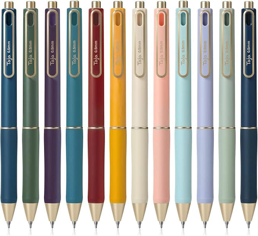 Taja Gel Pens, 0.5mm Fine Point Smooth Writing Pens by Taja