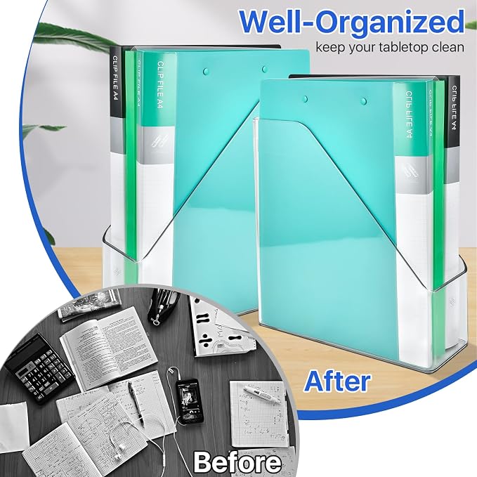 Akamino 2 Pack Acrylic Magazine File Holder, A4 Vertical File Organizer - Image 4