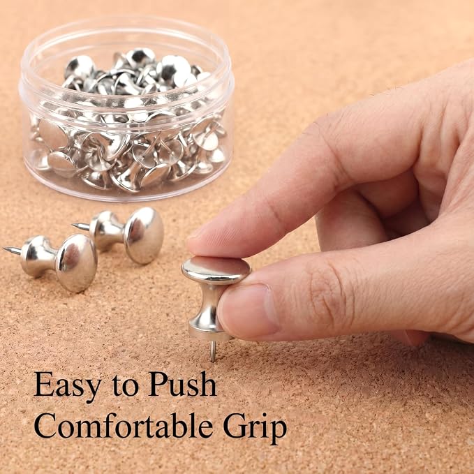 Outus 100 Pcs Giant Push Pins Large Thumb Tacks Plastic Heads 1 Inch Jumbo Push - Image 3