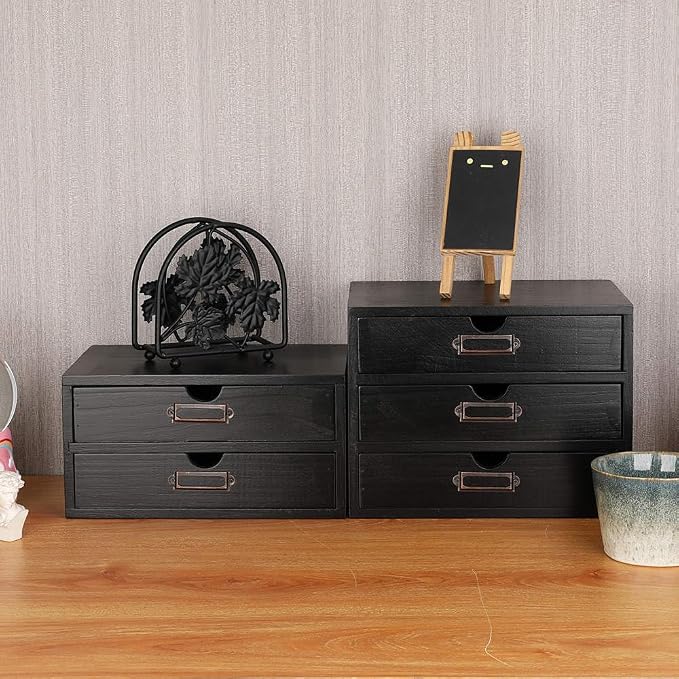 Wooden Storage Box Rustic Desktop Organizer - Image 6