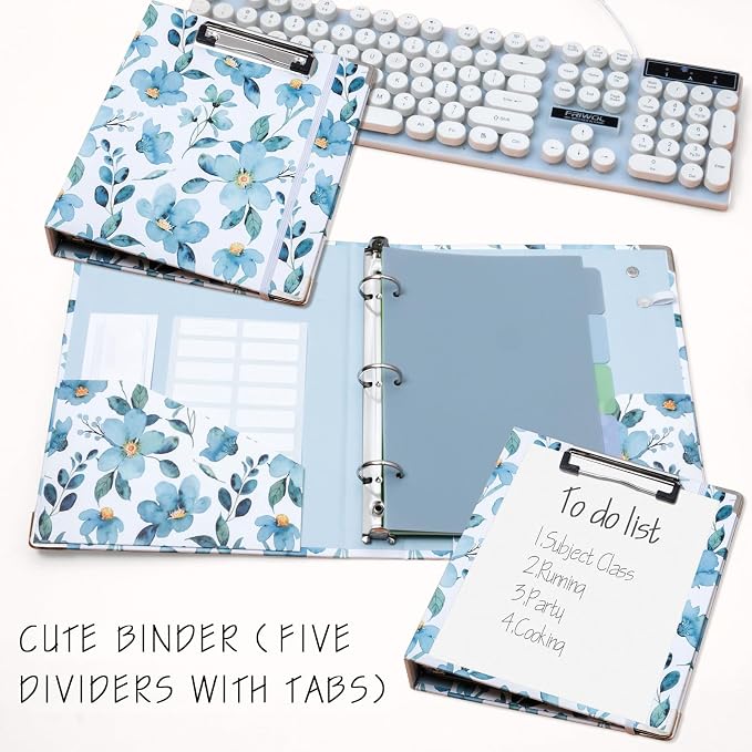 Mini Binder Organizer for 5.5" x 8.5" Paper ，1 Inch 3 Ring Binder - Image 2