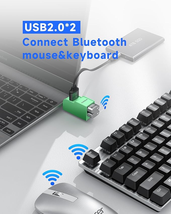FORIDA 3 Ports USB 3.0 Adapter, USB Hub with 1 USB 3.0 and 2 USB 2.0 Ports, Portable USB Port Splitter for Keyboard, Mobile Hard Disk, U Disk, Camera, Mouse, etc (Green)-DeskLoop Office