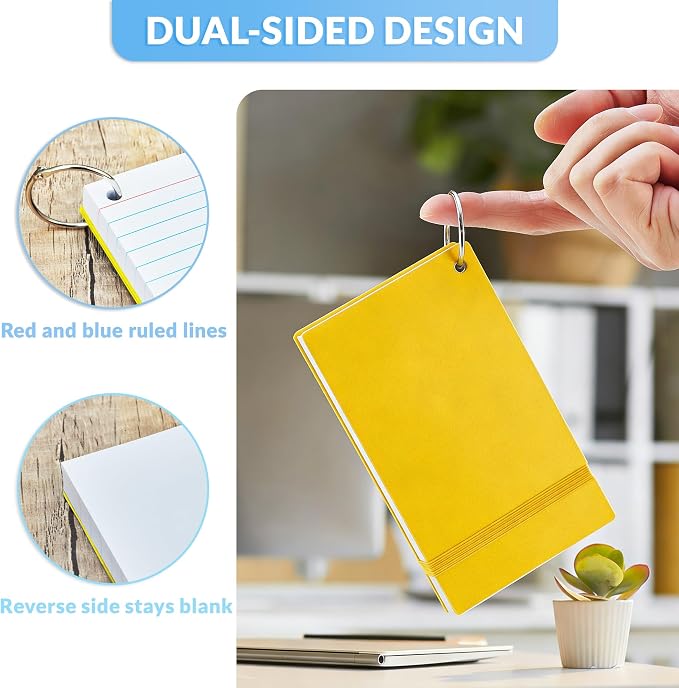 NEEWAY Ruled Index Cards with Ring 3x5 Inches, Flash Cards with Rings - Image 3
