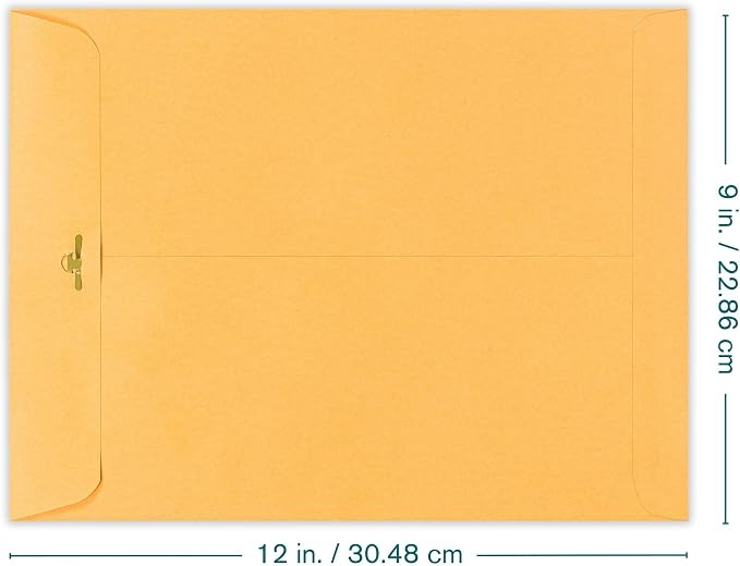 EnDoc Clasp Envelopes 9x12-15 Pack Brown Kraft Catalog Envelopes - Image 2