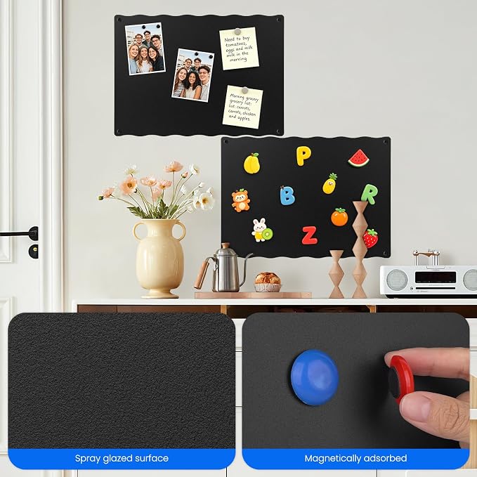 2Pack Magnet Board for Wall, Magnetic Wall Board for Letters, Spice Jars - Image 3