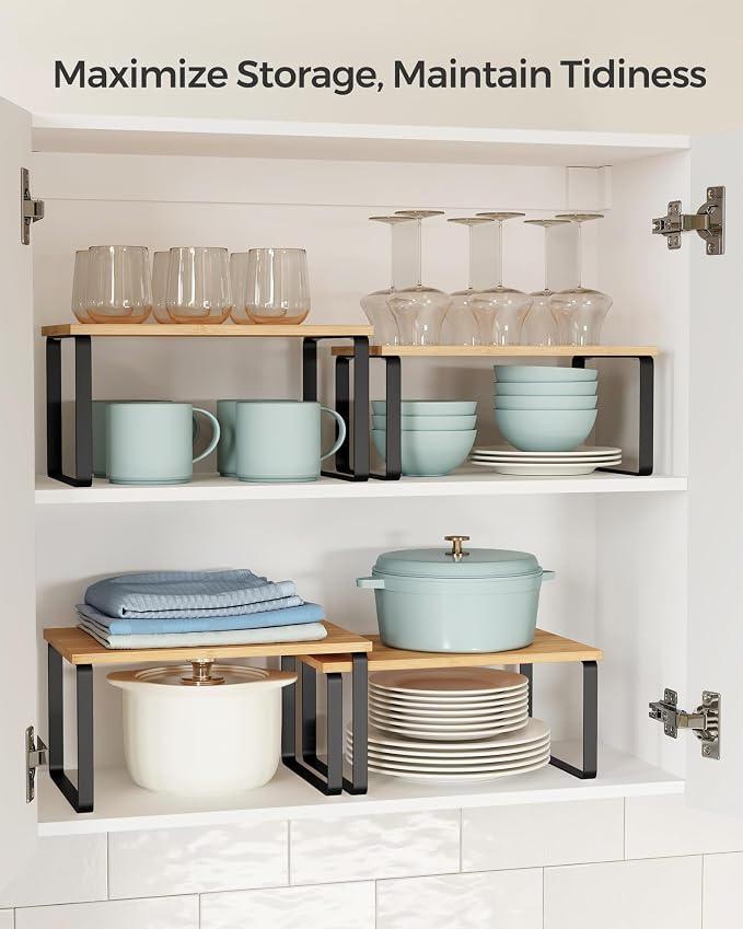 SONGMICS Cabinet Organizer Shelf, Kitchen Storage, Spice Rack, Expandable - Image 3