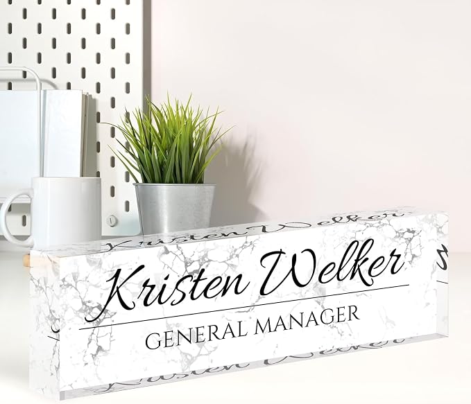 Name Plate for Desk, Desk Name Plate Personalized, Office Decor for Women Men by Spricoz