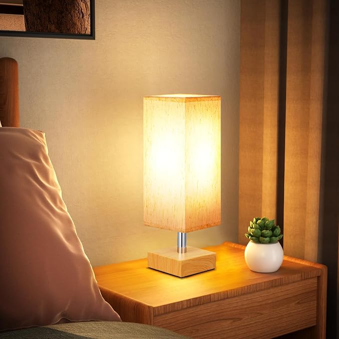 aooshine Wood Grain Table Lamp for Bedroom - Image 6