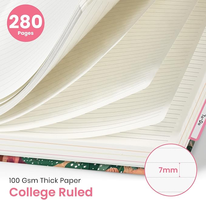 Large Lined Spiral Journal for Women Cute Hardcover 5 Subject Notebook for Work - Image 2