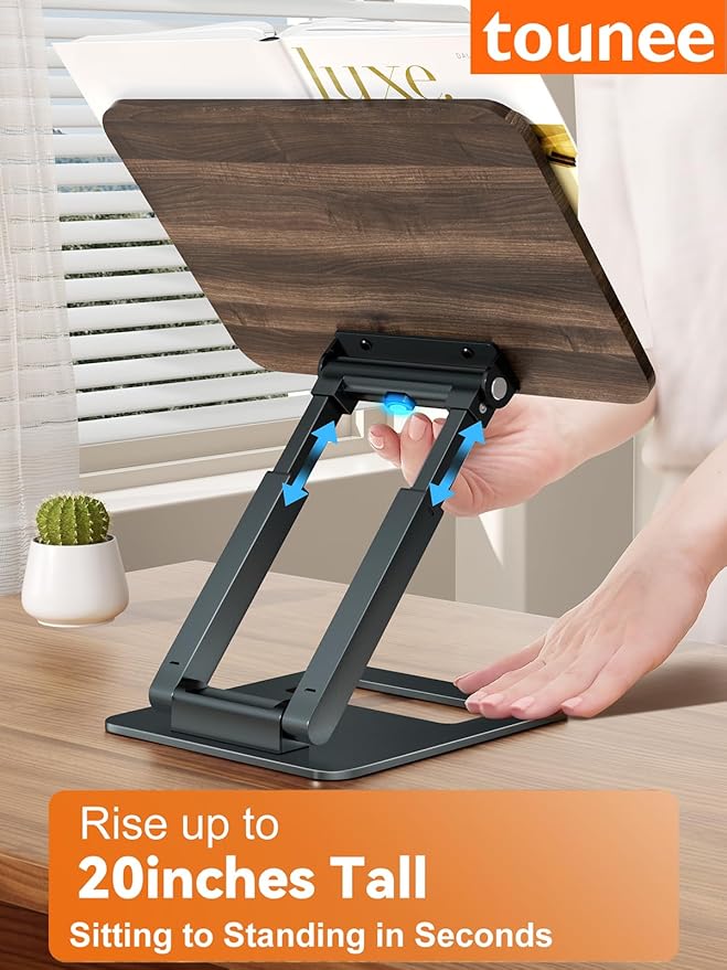 Tounee Book Stand, Telescopic Book Holder Stand, Adjustable Height Pull Out - Image 2