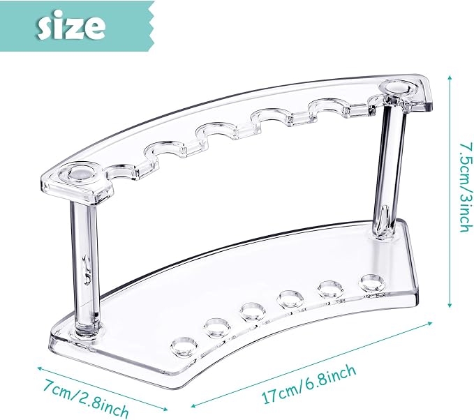 Tinlade 2 Pieces Plastic Pen Holder Stand Display Rack 6-Slot Pen Makeup Brush - Image 2