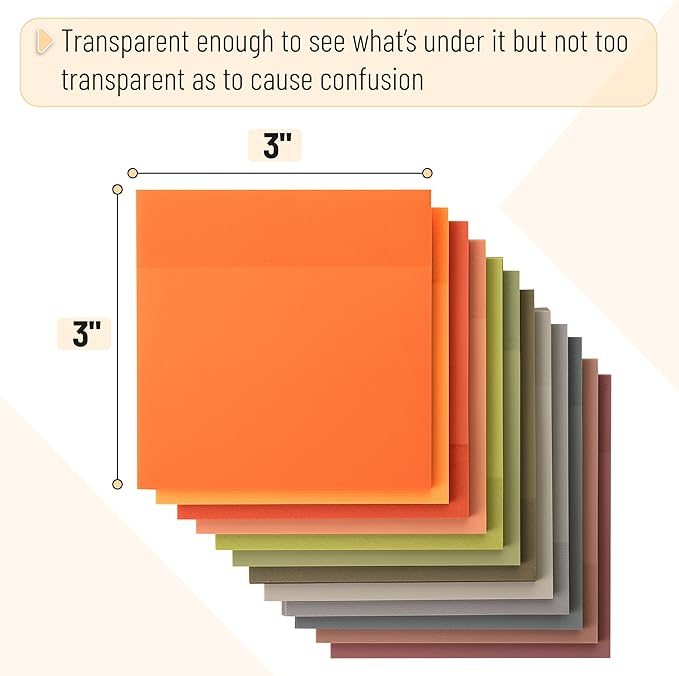 Mr. Pen- Transparent Sticky Notes, 12 Pads, 600 Sheets | See Through - Image 3