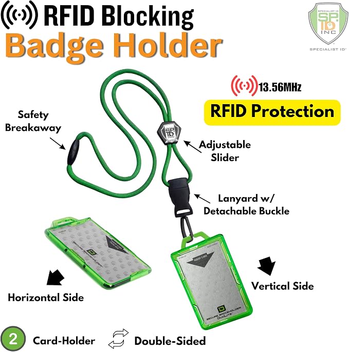 Specialist ID Detachable Lanyard and Identity Stronghold 2-Card RFID Blocking - Image 2