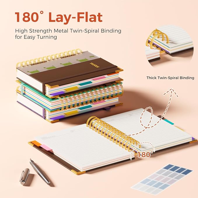 XYark A5 Hardcover Spiral Notebook, 6.3"x8.5" College Ruled Notebooks - Image 3