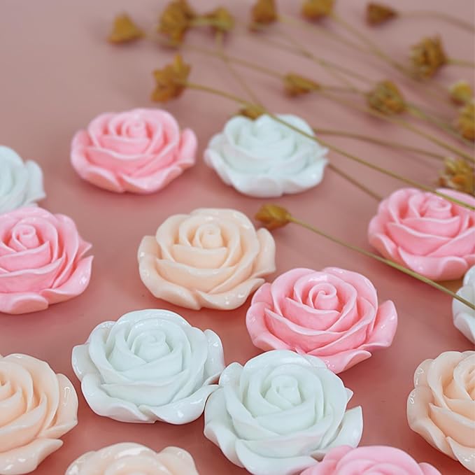 15 pcs - Cute Flower Magnets - Pink Rose Magnets - Image 3